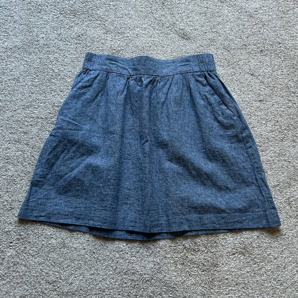 LOFT Outlet blue linen blend skirt, size small